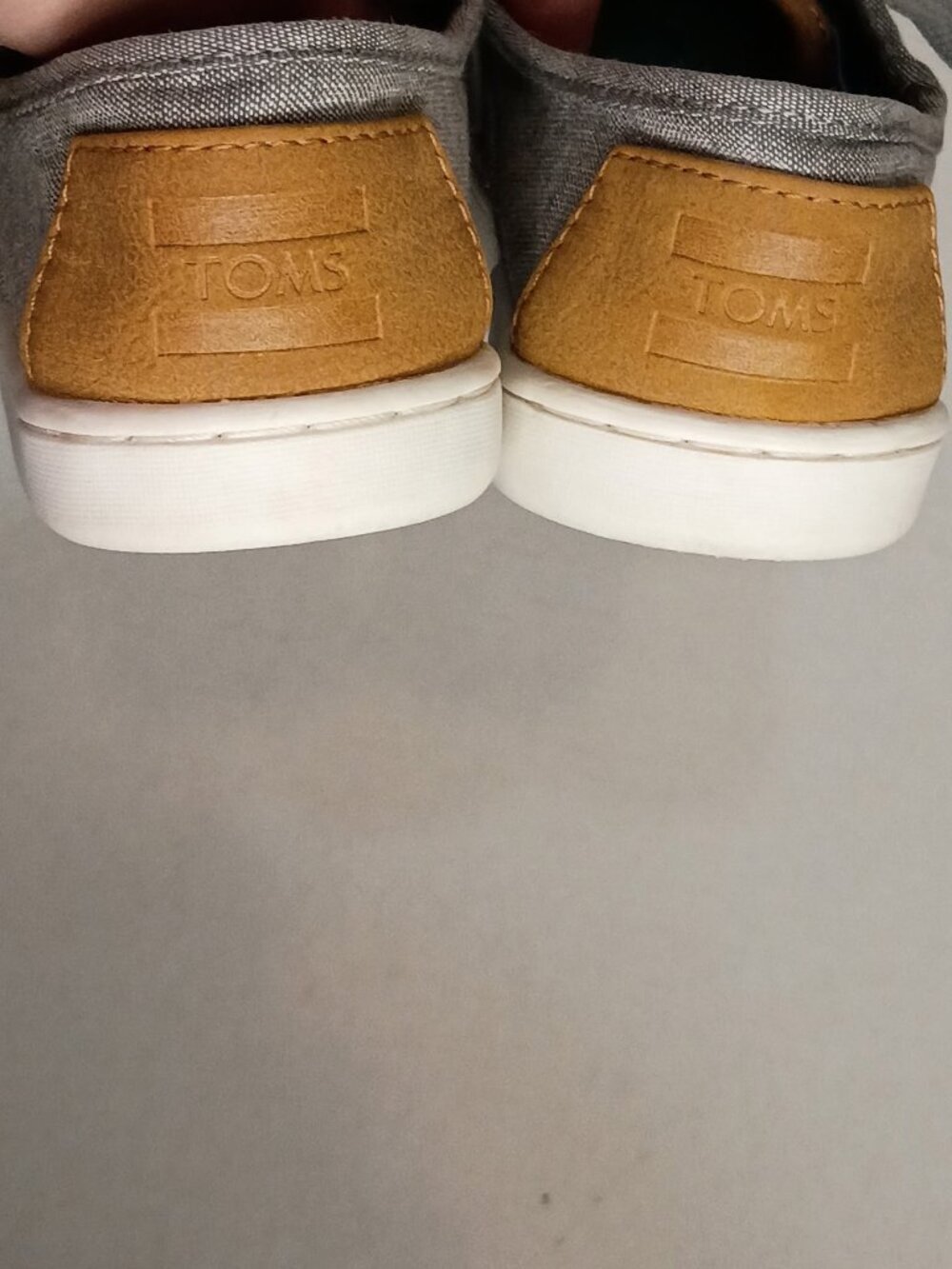 TOMS Youth Cordones Grey Canvas Lace Up Sneakers Size 13 - Picture 6 of 8
